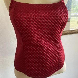 Cacique Lane Bryant Corset Bustier Red Quilted 18 / 20